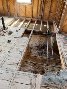 After floor removed and concrete trenched for new plumbing in Seminole County Florida